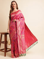 Load image into Gallery viewer, Pink Color Soft Patola Silk Saree With Zari Weaving Work (Jackson-Pink-sd_atm)