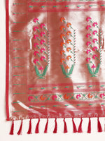 Load image into Gallery viewer, Pure Soft Kanchivram Pethani Silk Saree With Heavy Mina Weaving Zari Pallu With Beautiful Tasselsl With Unstiched Blouse By Shiv Enterprise (Pethani-Red-sd_atm)