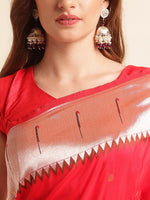 Load image into Gallery viewer, Red Color Kanchipuram Paithani Saree With Trending Zari Weaving Work (Royal Casino-Red-sd_at)