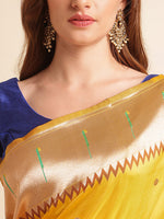 Load image into Gallery viewer, Yellow Color Kanchipuram Paithani Saree With Trending Zari Weaving Work (Royal Casino-Yellow-sd_at)