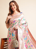 Load image into Gallery viewer, Pink Color Kanchipuram Paithani Saree With Trending Zari Weaving Work (Pamela-Pink-sd_at)