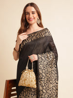 Load image into Gallery viewer, Black Color Kanchipuram Saree With Trending Zari Weaving Work (SNL-Black-sd_at)