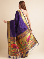 Load image into Gallery viewer, Blue Color Banarasi Paithani Saree With Trending Zari Weaving Work (BMW-Blue-sd_at)