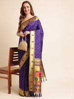 Load image into Gallery viewer, Blue Color Banarasi Paithani Saree With Trending Zari Weaving Work (BMW-Blue-sd_at)