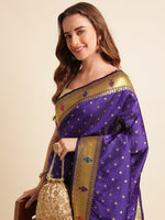Load image into Gallery viewer, Blue Color Banarasi Paithani Saree With Trending Zari Weaving Work (BMW-Blue-sd_at)