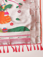 Load image into Gallery viewer, Gajri Color Banarasi Paithani Saree With Trending Zari Weaving Work (Radha Krishna-Gajri-sd_at)