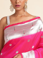 Load image into Gallery viewer, Pink Color Banarasi Paithani Saree With Trending Zari Weaving Work (Radha Krishna-Pink-sd_at)