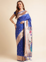 Load image into Gallery viewer, Royal Blue Color Banarasi Silk Saree (Venue-Royal Blue-sd_at)
