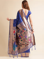Load image into Gallery viewer, Royal Blue Color Banarasi Silk Saree (Venue-Royal Blue-sd_at)
