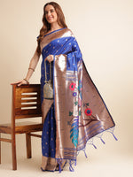 Load image into Gallery viewer, Royal Blue Color Banarasi Silk Saree (Venue-Royal Blue-sd_at)