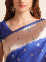 Load image into Gallery viewer, Royal Blue Color Banarasi Silk Saree (Venue-Royal Blue-sd_at)