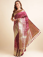 Load image into Gallery viewer, Purple Color Banarasi Soft Silk Handloom Weaving Silk Saree (Tulsi-2-Purple-sd_at)