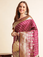 Load image into Gallery viewer, Purple Color Banarasi Soft Silk Handloom Weaving Silk Saree (Tulsi-2-Purple-sd_at)