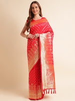 Load image into Gallery viewer, Gajri Color Banarasi Soft Silk Handloom Weaving Silk Saree (Tulsi-2-Gajri-sd_at)