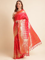 Load image into Gallery viewer, Gajri Color Banarasi Soft Silk Handloom Weaving Silk Saree (Tulsi-2-Gajri-sd_at)