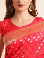 Load image into Gallery viewer, Gajri Color Banarasi Soft Silk Handloom Weaving Silk Saree (Tulsi-2-Gajri-sd_at)