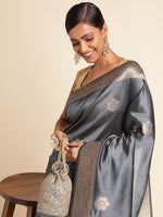 Load image into Gallery viewer, Grey Color Soft Kanchivram Pethani Silk (Utsav-Grey-sd_at)