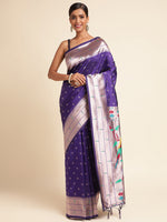 Load image into Gallery viewer, Blue Color Soft Banarasi Lichi Silk Saree (Mittoo-Blue-sd_at)