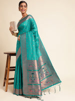 Load image into Gallery viewer, Light Blue Color Banarasi Soft Silk Handloom Weaving Silk Saree (Shalimar-Light Blue-sd_at)