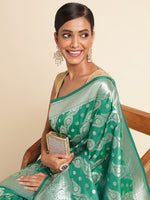 Load image into Gallery viewer, Green Color Banarasi Silk Saree(Laher-Green-sd_at)