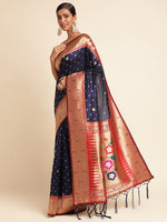 Load image into Gallery viewer, Blue Color Soft Silk Banarasi Lichi Saree (Umbrella_Paithani-Blue-sd_at)