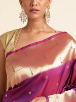 Load image into Gallery viewer, Wine Color Banarasi Lichi Silk Saree (Gomti-Wine-sd_at)