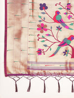 Load image into Gallery viewer, Wine Color Banarasi Lichi Silk Saree (Gomti-Wine-sd_at)