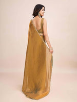 Load image into Gallery viewer, MAGNITE Women's Soft Fandy Cruch Chiffon Saree With Hand Work Lace Boarder & Comes With Unstitched Blouse Piece