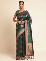 Load image into Gallery viewer, Green Color Banarasi Lichi Silk Saree (Avatar-Green-sd_at)