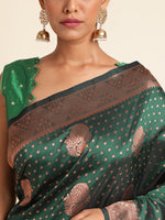 Load image into Gallery viewer, Green Color Banarasi Lichi Silk Saree (Avatar-Green-sd_at)
