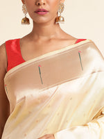 Load image into Gallery viewer, Off White Color Banarasi Lichi Soft Silk Weaving With Gold Jari Butti (Avishkar-Off White-sd_at)