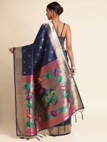 Load image into Gallery viewer, Blue Color Banarasi Lichi Soft Silk Weaving With Gold Jari Butti (Arpita-Blue-sd_at)