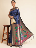 Load image into Gallery viewer, Blue Color Banarasi Lichi Soft Silk Weaving With Gold Jari Butti (Arpita-Blue-sd_at)
