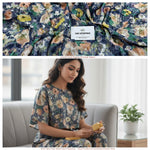Load image into Gallery viewer, Premium Chinon Digital Printed Floral Fabric | Unstitched Designer Fabric - DC-003