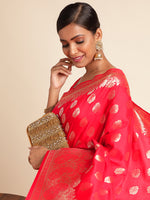 Load image into Gallery viewer, Gajri Color Banarasi Lichi Silk Saree (Mannat-Gajri-sd_at)