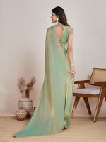 Load image into Gallery viewer, MAGNITE Women's Soft Fandy Cruch Chiffon Saree With Hand Work Lace Boarder & Comes With Unstitched Blouse Piece