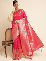 Load image into Gallery viewer, Gajri Color Banarasi Lichi Silk Saree (Vedika-Gajri-sd_at)