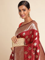 Load image into Gallery viewer, Maroon Color Banarasi Lichi Silk Saree (Bahurani-Maroon-sd_at)