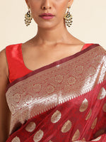 Load image into Gallery viewer, Maroon Color Banarasi Lichi Silk Saree (Bahurani-Maroon-sd_at)
