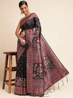 Load image into Gallery viewer, Black Color Silk Weaving (Pashmina-Black-sd_at)