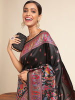 Load image into Gallery viewer, Black Color Silk Weaving (Pashmina-Black-sd_at)