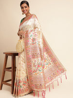 Load image into Gallery viewer, Off White Color Silk Weaving (Pashmina-Off White-sd_at)