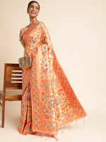 Load image into Gallery viewer, Peach Color Kanchipuram Lichi Silk Paithani Saree (Simran-Peach-sd_at)