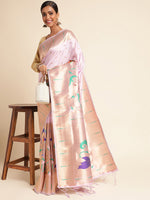 Load image into Gallery viewer, White Color Soft Kanchivram Pethani Silk (Deer-White-sd_at)