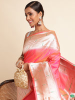 Load image into Gallery viewer, Peach Color Kanchipuram Paithani Saree With Trending Zari Weaving Work (Hockey-Peach-sd_at)