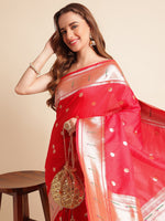 Load image into Gallery viewer, Red Color Kanchipuram Paithani Saree With Trending Zari Weaving Work (RRR-Red-sd_at)
