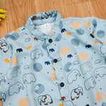 Load image into Gallery viewer, Adorable Elephant Print Shirt and Navy Shorts Set for Boy by MAGNITE(BB_25278)