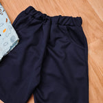 Load image into Gallery viewer, Adorable Elephant Print Shirt and Navy Shorts Set for Boy by MAGNITE(BB_25278)