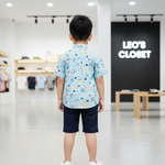 Load image into Gallery viewer, Kids' Adorable Elephant Print Sky Blue Shirt for Boy by MAGNITE