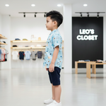 Load image into Gallery viewer, Kids' Adorable Elephant Print Sky Blue Shirt for Boy by MAGNITE